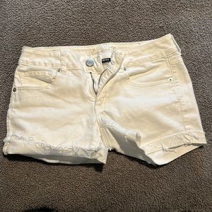 White jean shorts